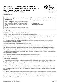 NRWRSRE4 Version 1, April 2014, Guidance  page 1 of 2