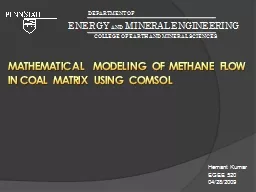 Mathematical  modeling of Methane flow in coal matrix using