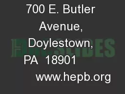 700 E. Butler Avenue, Doylestown, PA  18901             www.hepb.org