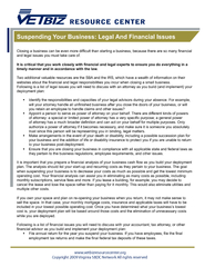 Suspending Your Business: Legal And Financial Issues