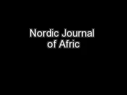 Nordic Journal of Afric