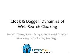 Cloak & Dagger: Dynamics of Web Search Cloaking