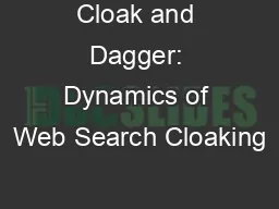 Cloak and Dagger: Dynamics of Web Search Cloaking