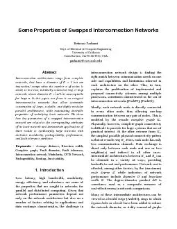 Some Properties of Swapped Interconnection Networks   Behrooz Parhami