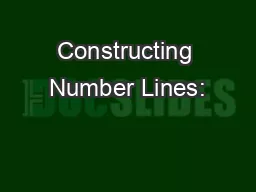 Constructing Number Lines:
