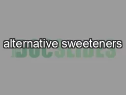 alternative sweeteners
