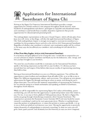 Application for International Sweetheart of Sigma Chi