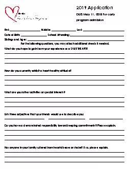 2016 Application