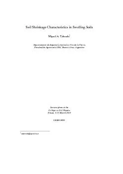 Soil Shrinkage Characteristics in Swelling Soils The objectives of thi