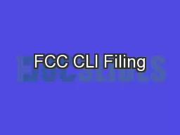 FCC CLI Filing