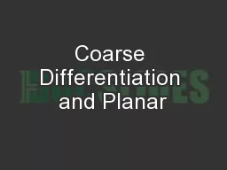 Coarse Differentiation and Planar