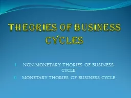 THEORIES OF BUSINESS CYCLES