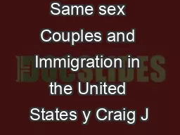 Same sex Couples and Immigration in the United States y Craig J