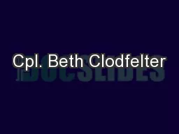 Cpl. Beth Clodfelter