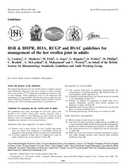 BSR&BHPR,BOA,RCGPandBSACguidelinesformanagementofthehotswollenjointina