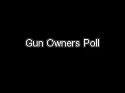 Gun Owners Poll