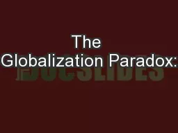 The Globalization Paradox: