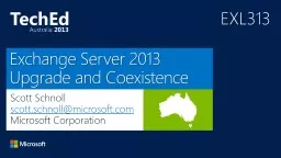 Exchange Server 2013 Upgrade and Coexistence
