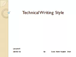 Technical Writing Style