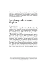 Matthew R. Christ, “Sycophancy and Attitudes Toward Litigation,
