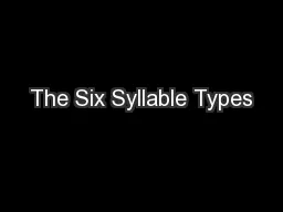 The Six Syllable Types