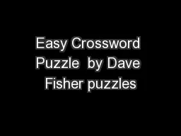 Easy Crossword Puzzle  by Dave Fisher puzzles