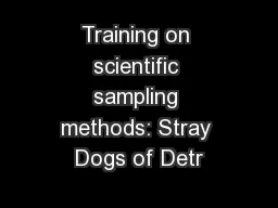 Training on scientific sampling methods: Stray Dogs of Detr