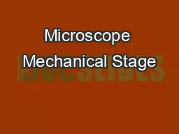 Microscope Mechanical Stage