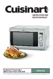 Cuisinart Convection Microwave Oven with Grill CMW For your safety and continued enjoyment