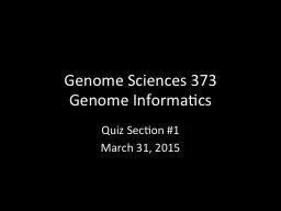 Genome Sciences 373