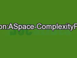SynopsesforQueryOptimization:ASpace-ComplexityPerspectiveRAGHAVKAUSHIK