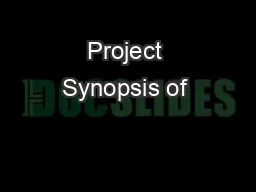 Project Synopsis of 