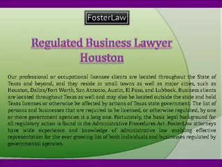 Regulated Business Lawyer Houston