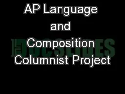 AP Language and Composition Columnist Project