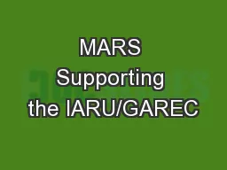 MARS Supporting the IARU/GAREC
