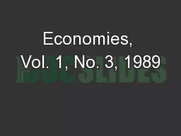 Economies, Vol. 1, No. 3, 1989
