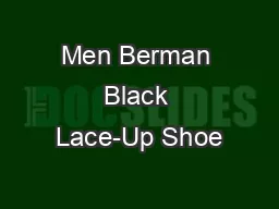 Men Berman Black Lace-Up Shoe