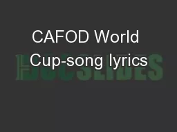 CAFOD World Cup-song lyrics