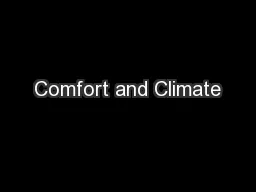 Comfort and Climate