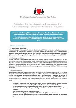 CSANZ Guidelines for the diagnosis and management of Catecholaminergic
