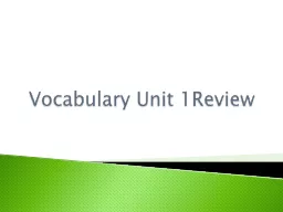 Vocabulary Unit 1Review