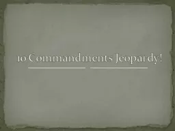 10 Commandments Jeopardy!
