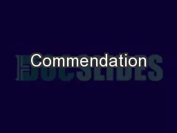 Commendation