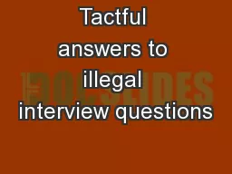 Tactful answers to illegal interview questions