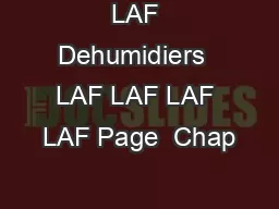 LAF Dehumidiers  LAF LAF LAF LAF Page  Chap
