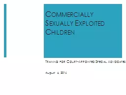 Commercially Sexually Exploited Children