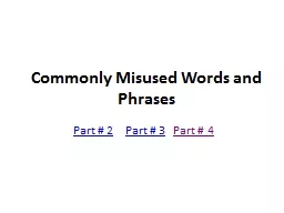 Commonly Misused Words and Phrases