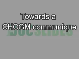 Towards a CHOGM communique