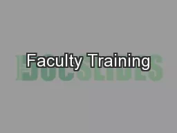 Faculty Training