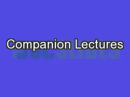 Companion Lectures